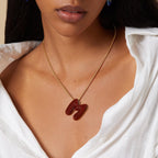 KissYan Bubble Letter Necklace, 14K Gold Plated Enamel Initial Pendant Box Chain Necklace Dainty Alphabet Jewelry for Women(Red M) - Grand Goldman