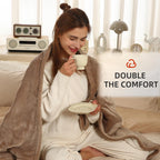 Coperta Elettrica Riscaldata Plaid con 5 Livelli di Riscaldamento e Spegnimento Automatico dopo 4 Ore, Plaid Riscaldato 50"x60" con Certificazione ETL e FCC per Casa e Ufficio, Lavabile in Lavatrice, Grigio Scuro