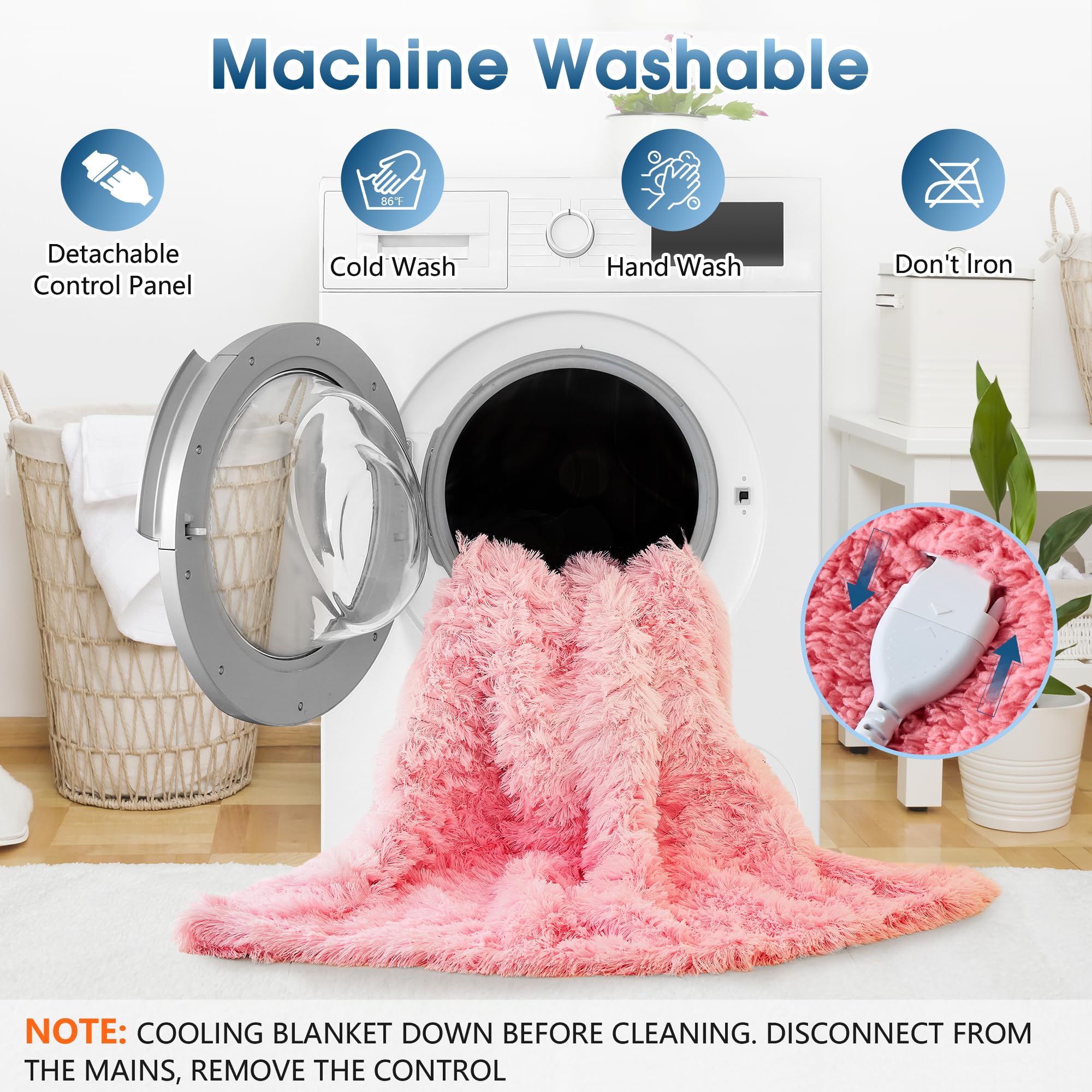 Elektrische Heizdecke mit Kunstpelz, Größe mit flauschigem Sherpa-Rücken, wärmende Plüschdecke Geschenk, weiche Heizdecken mit 10 Wärmeeinstellungen, 5 Zeiteinstellungen, ETL 50"x60", Anthrazitgrau