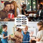 SONNYX 10PCS Tiger Eye Bracelet For Men 8MM Natural Stone Beads Bracelet Set Stretch Lava Rock Bracelets Adjustable Black Crystal Beaded Bracelet for Men Women