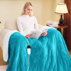 greenoak Heated Blanket Electric Throw 50"X60", Heating Blanket with 10 Heat Levels 1/2/4/6/8 Hours Auto-Off Overheat Protection, Flannel Sherpa Soft Warm Heater, ETL Certified Coral Pink