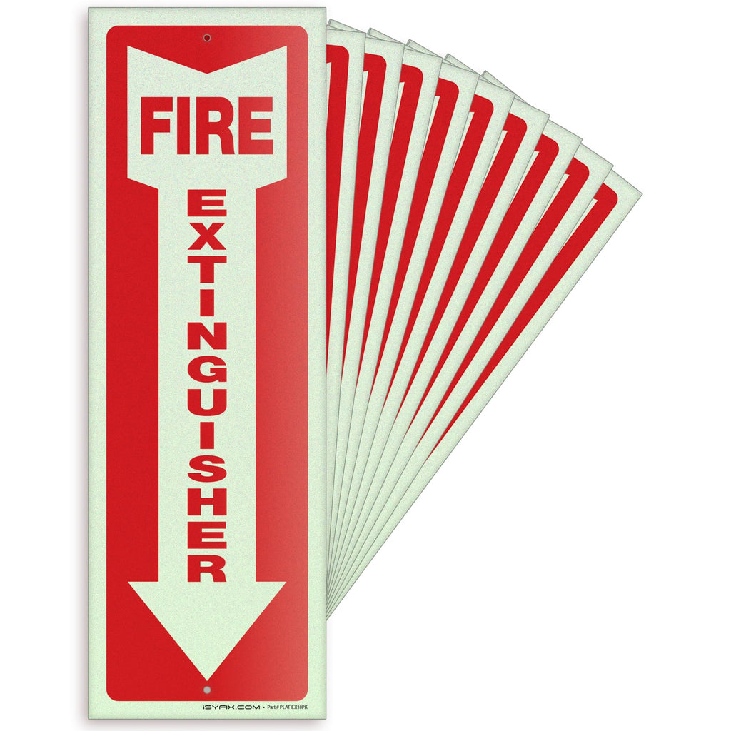 iSYFIX Fire Extinguisher Signs – 3 Pack 4x12 Inch – 40 mil Thick Polystyrene Plastic, Laminated for Ultimate UV, Weather, Scratch, Water & Fade Resistance, Indoor & Outdoor