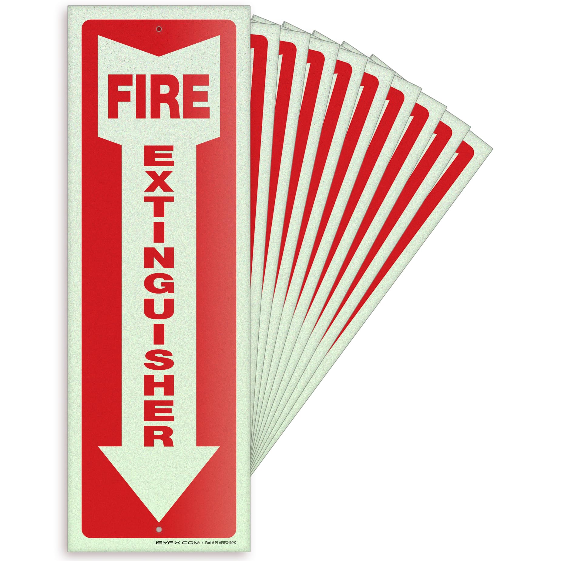 iSYFIX Fire Extinguisher Signs – 3 Pack 4x12 Inch – 40 mil Thick Polystyrene Plastic, Laminated for Ultimate UV, Weather, Scratch, Water & Fade Resistance, Indoor & Outdoor