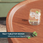 SAYGOER Round Coffee Table Small Modern Coffee Tables Rustic Farmhouse Center Table for Living Room Home Office Mid Century Accent Sofa Table Easy Assembly, Dark Brown