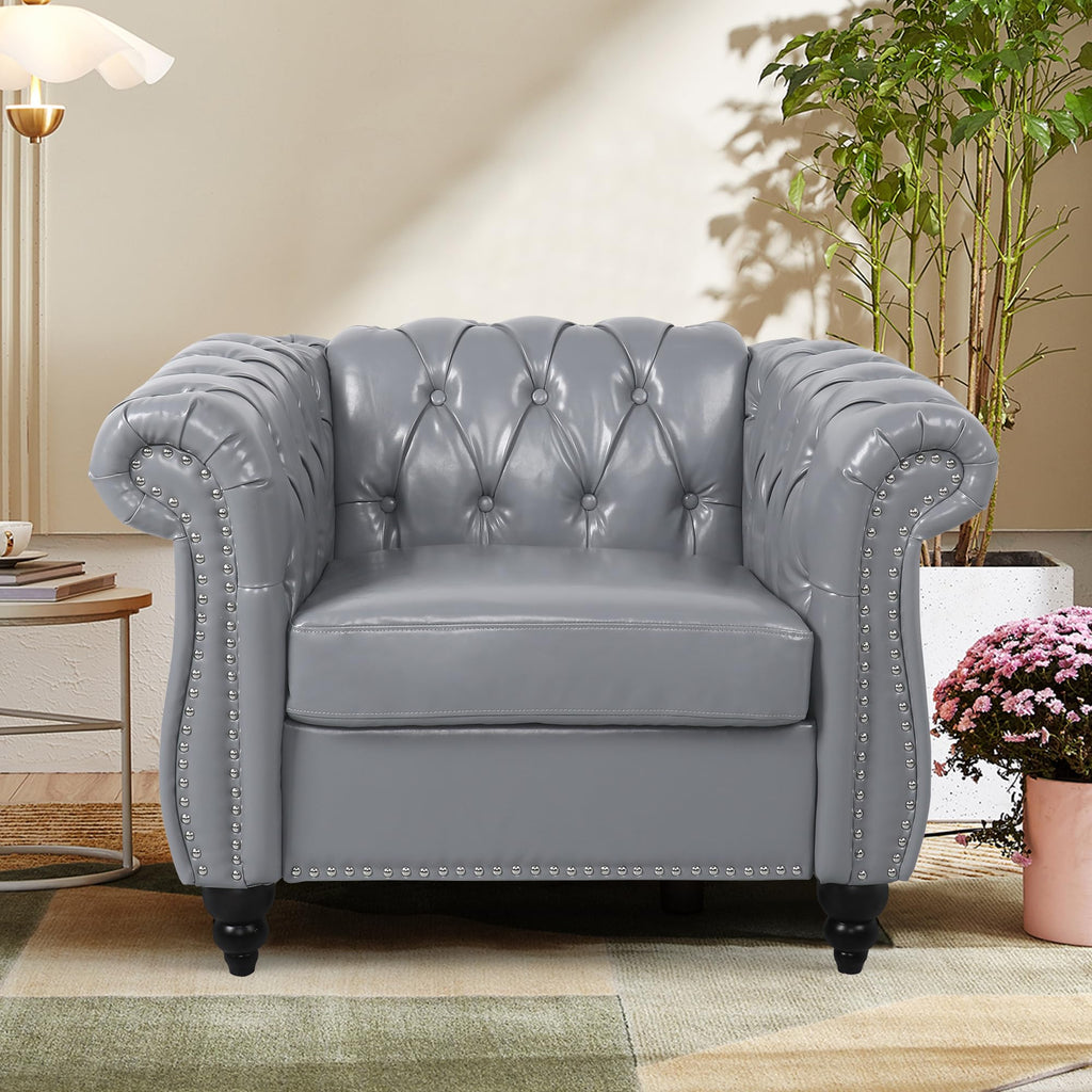 Home Sofa Living Room Furniture, 3 Seater 84" Velvet Upholstered Couch, Mid Century Modern Comfy Couch with Cushions, Classic Tufted Chesterfield Couches for Bedroom, Office, Apartment (Orange)