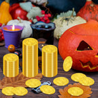 120 PCS Gold Coins, 1.4 in Plastic Gold Coins, 0.08 in Thick Fake Coins Pirate Coins Tokens Play Coins for Kids, Pirate Treasure Classroom Reward Adventure Theme Party Supplies for Pirate Party