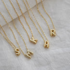 CUEZIY Bubble Letter Necklace Gold Initial Necklaces for Women Dainty Personalized Charm Pendant Name Necklace Cute Non Tarnish Fashion Accessories Teen Gift Trendy Stuff Gold Jewelry Gifts