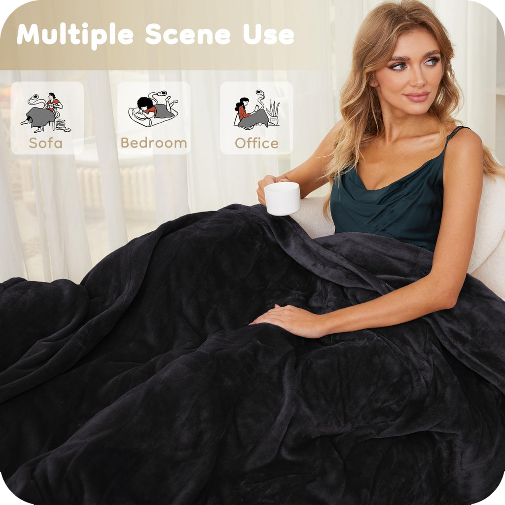 Elektrisch verwarmd deken 72" x 84" volledige maat flanellen stof met 4 verwarmingsniveaus & 10 uur automatische uitschakeling, ademend warm en wasbaar voor zacht en bed - lichtgrijs