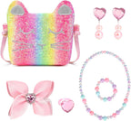 mibasies Purse for Little Girls Dress Up Jewelry Pretend Play Kids Accessories Mermaid Gifts