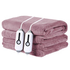 Couverture chauffante électrique DUODUO 72"x84" en polaire corail chaude avec 4 réglages de chaleur et arrêt automatique de 10 heures Protection contre la surchauffe - Gris 