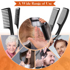 مجموعه ۴ عددی شانه حرفه‌ای SALONSILK، شانه‌های دندانه‌دار پهن، دندانه‌دار باریک و دم موش، مناسب برای بافت، کوتاهی، آرایشگری، حالت‌دهی و تقسیم موهای فر برای مردان و زنان