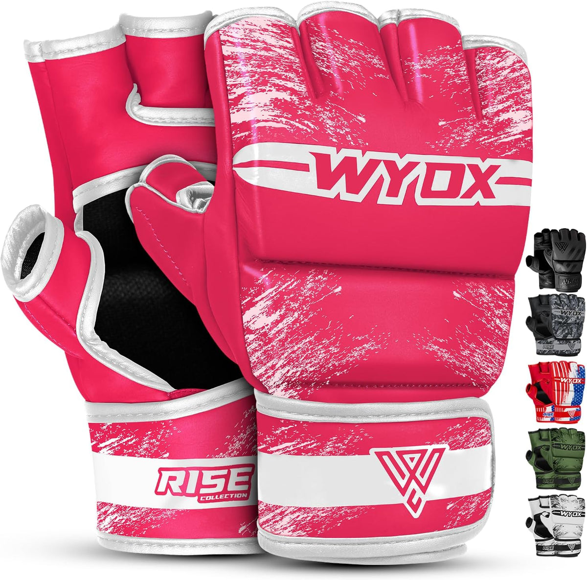 WYOX MMA Gloves for Men & Women – Grappling & Sparring Boxing Gloves with Open Palm Design, Padded Fingerless Training Gloves for Kickboxing, Muay Thai, Youth & Heavy Bag Workouts