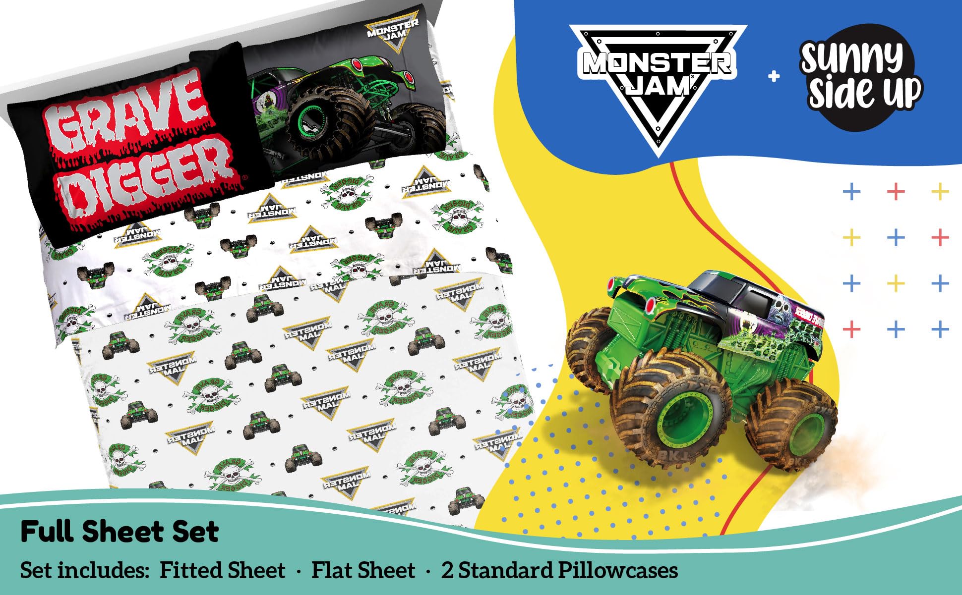 Sunny Side Up Minecraft Creeper & Animals Twin Sheet Set - 3 Piece Kids Bedding Set Includes Pillow Cover - Super Soft Microfiber Sheets