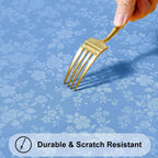 Smiry Square Table Cloth, Waterproof Heavy Duty Vinyl Tablecloths, Wipeable Washable Table Cover for Kitchen and Dining Room (Baby Blue, 54" X 54")