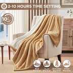 Westinghouse Heated Blanket Queen Size, Soft Flannel to Sherpa Electric Blanket with 10 Heating Levels, 12 Hours Auto Off, Fast Heating Blanket, Machine Washable, 84x90 Inch, Charcoal