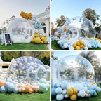 Aufblasbares Bubble-Haus für Kinder, 13 Fuß klarer aufblasbarer Ballon-Dom mit 6,5 Fuß langem Tunnel, Outdoor transparentes Bubble-Zelt aus PVC in Gewerbequalität mit 950W Gebläse & 600W Luftpumpe für Party, Garten
