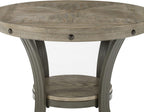 Powell Pewter Metal and Rustic Wood Side Table Franklin Dining