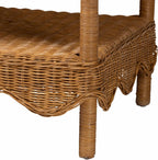 bali & pari Oteria Scalloped Natural Rattan Side Table, Light Honey