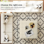 Large Square Ottoman Coffee Table, Linen Solid Upholstered Footrest Ottoman with Solid Wood Shelf Storage Tufted Coffee Table for Bedroom Living Room-Ivory