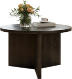 Luoxiao 27.5'' Coffee Table for Small Space, Minimalist Modern Table for Living Room, Durable & Sturdy Small Round End Table with Adjustable Feet Pads, Black