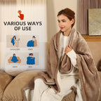 Coperta Elettrica Riscaldata Plaid con 5 Livelli di Riscaldamento e Spegnimento Automatico dopo 4 Ore, Plaid Riscaldato 50"x60" con Certificazione ETL e FCC per Casa e Ufficio, Lavabile in Lavatrice, Grigio Scuro