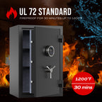 RPNB Biometrisk Fingeraftryk Brandsikker Pengeskab, Digital Brandsikker Pengeskab med 3 Egers Sikker Håndtag, Berøringsskærm og Aftagelig Hylde, Brandsikker Hjem Sikker til Penge Dokumenter Smykker og mere, 2,12 Kubikfod