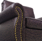 Living Room Furniture Sets,Mid-Century Vintage Sofa Couches with Rivet Design (Brown, Loveseat+3 Seater)