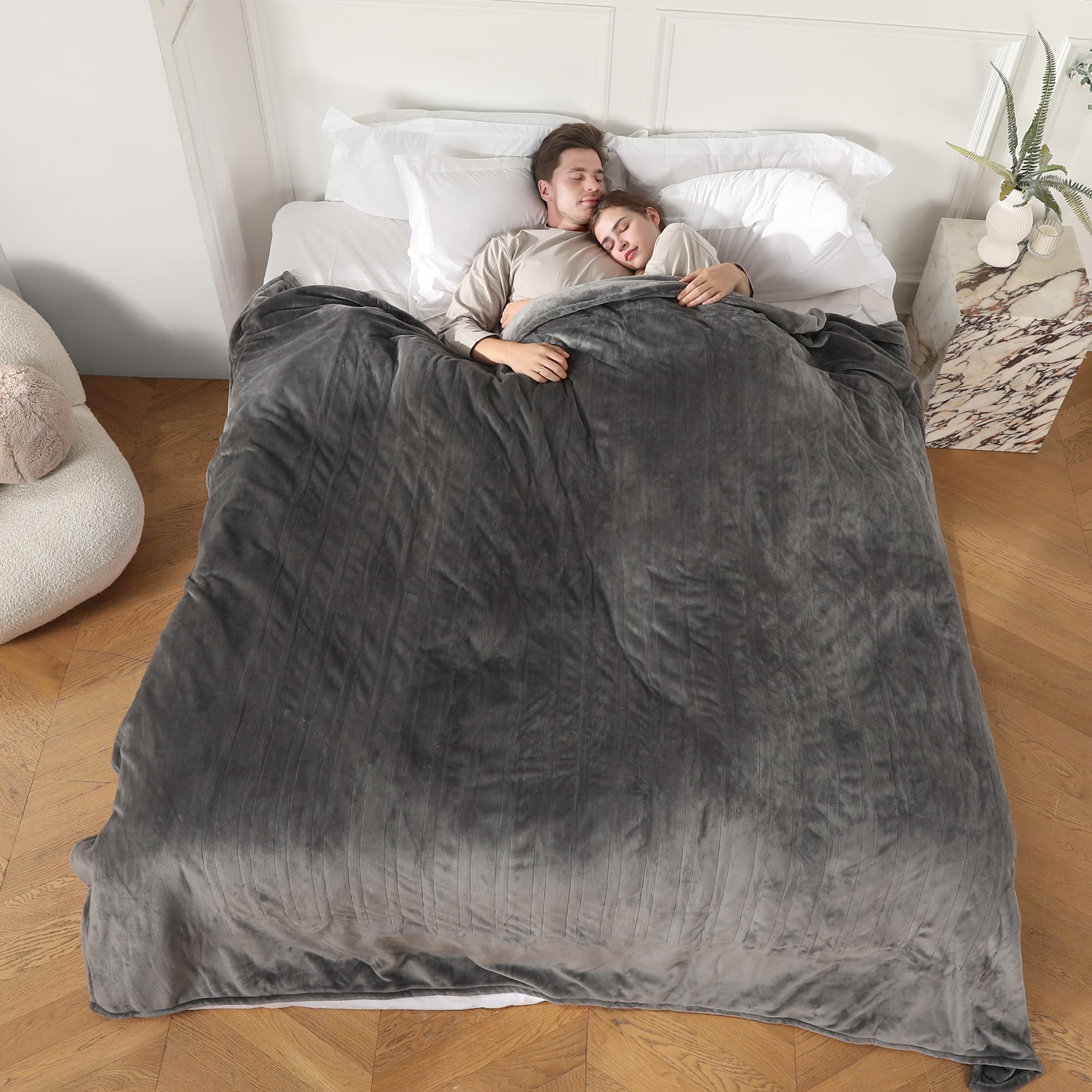 Heated Blanket Electric Blanket Full Size, Super Soft Cozy Upgraded Flannel Heating Blanket with 6 Heating Levels & 1-10 Hours Auto Off, Fast Heating & Overheat Protection, 72" x 84", Dark Gray