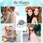 Witches Knot Ring for Women 925 Sterling Silver Abalone Shell Celtic Knot Rings Protection Irish Jewelry for Women