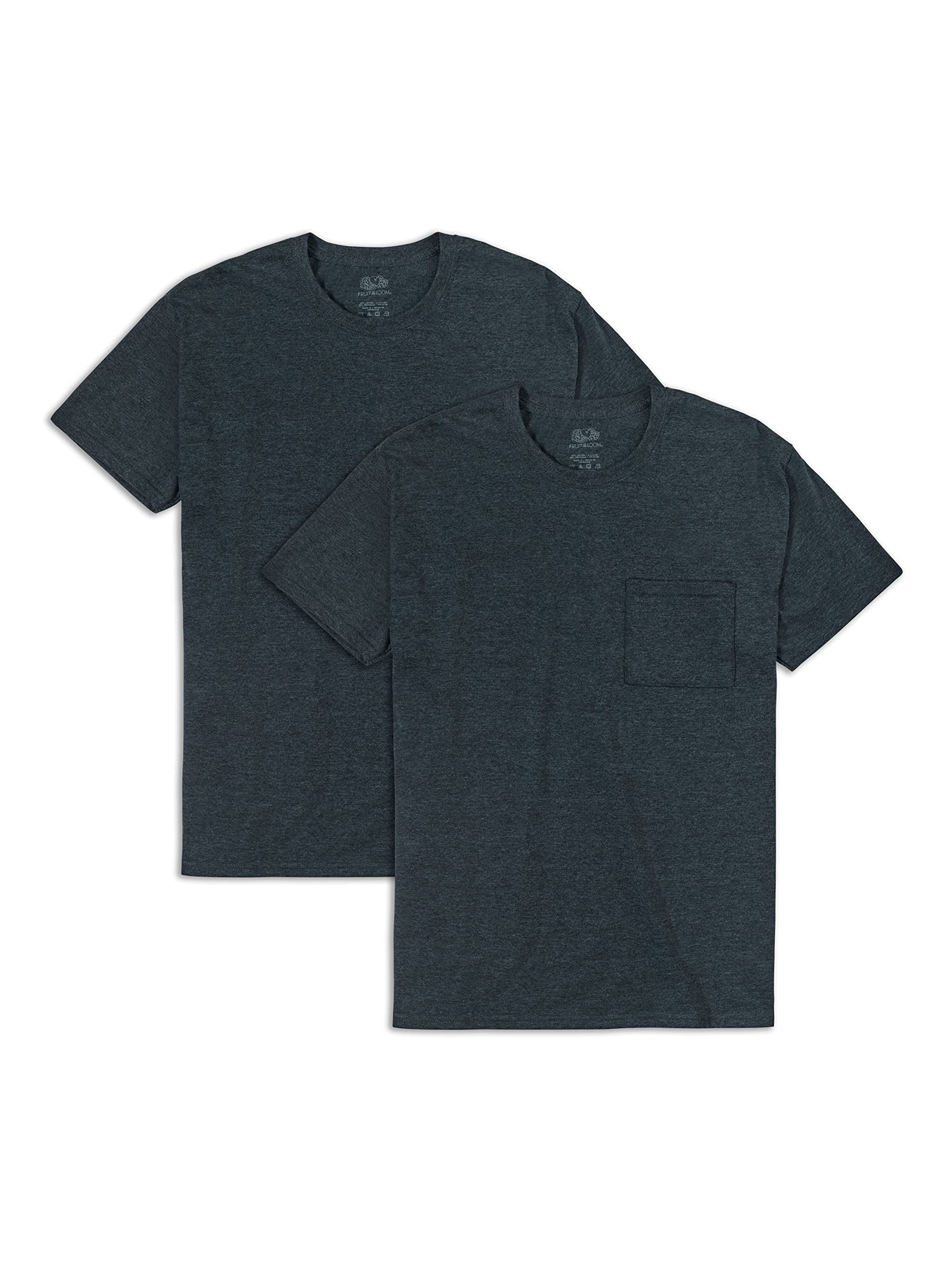 Fruit of the Loom Men's Crew Tee Undershirts, Moisture Wicking & Tag Free, Also Available in Big & Tall