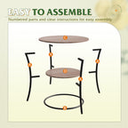 WLIVE Side Table, Round End Table with 2 Storage Shelves for Living Room, Bedroom, Nightstand with Steel Frame for Small Spaces, Accent Coffee Table, Greige