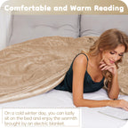 Elektrisch verwarmd deken 72" x 84" volledige maat flanellen stof met 4 verwarmingsniveaus & 10 uur automatische uitschakeling, ademend warm en wasbaar voor zacht en bed - lichtgrijs