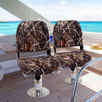 Low Back Folding Boat Seat 2pack, Fold-Down Fishing Boat Seat Camo