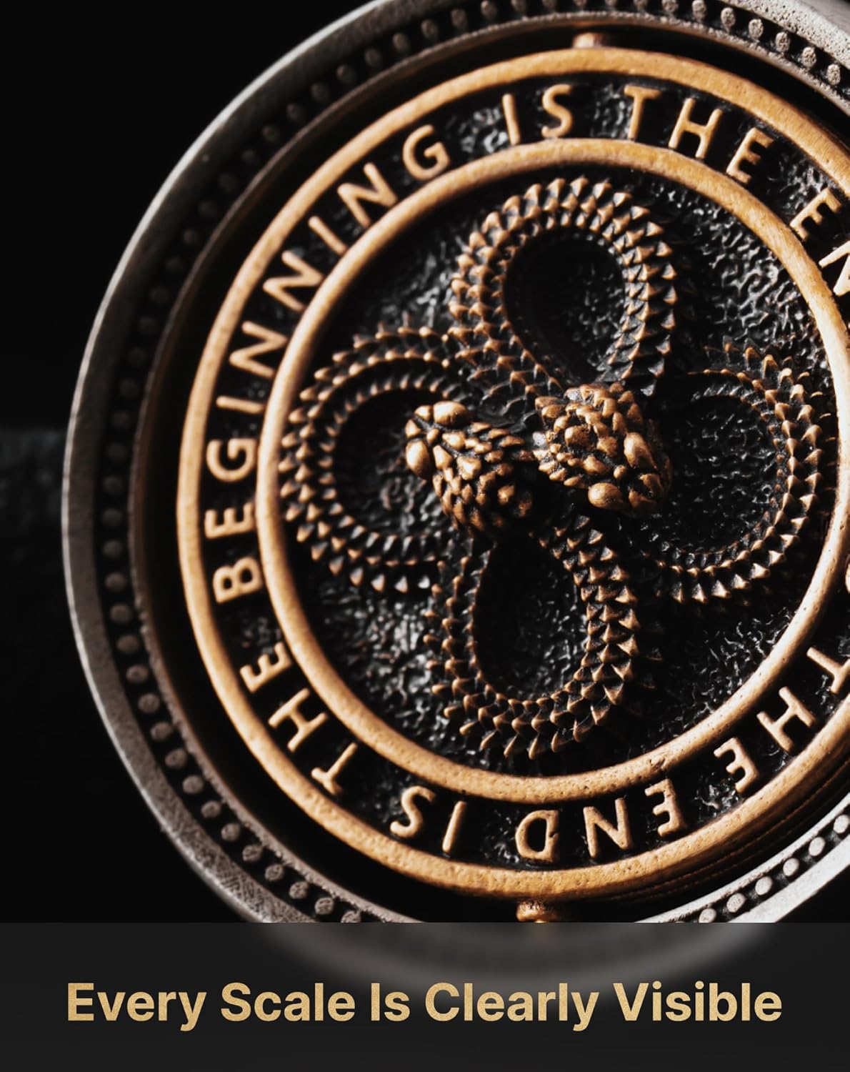 COPPERTIST.WU Rotatable Double Ouroboros Pendant Necklace Snake Charm Jewelry Gifts for Men Women, Brass&White Bronze