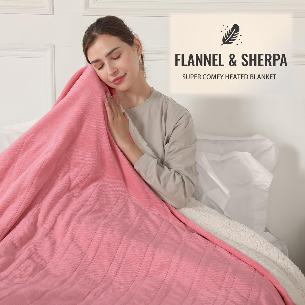 Coperta Elettrica Riscaldata Plaid con 5 Livelli di Riscaldamento e Spegnimento Automatico dopo 4 Ore, Plaid Riscaldato 50"x60" con Certificazione ETL e FCC per Casa e Ufficio, Lavabile in Lavatrice, Grigio Scuro