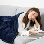 Manta Elétrica Tefici, Super Aconchegante e Macia, Flanela de 2 Camadas 50" x 60", Manta Aquecida com 3 Níveis de Aquecimento e Desligamento Automático em 4 Horas, Lavável na Máquina, Certificada ETL e FCC, Uso Residencial e Escritório, Cor Camelo