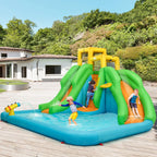 BOUNTECH Inflatable Water Slide, 6 in 1 Giant Water Park for Outdoor with Dual Slides for Racing Fun, Climbing Wall, Blow up Water Slides Inflatables for Kids Backyard Party Gifts (Without Blower)