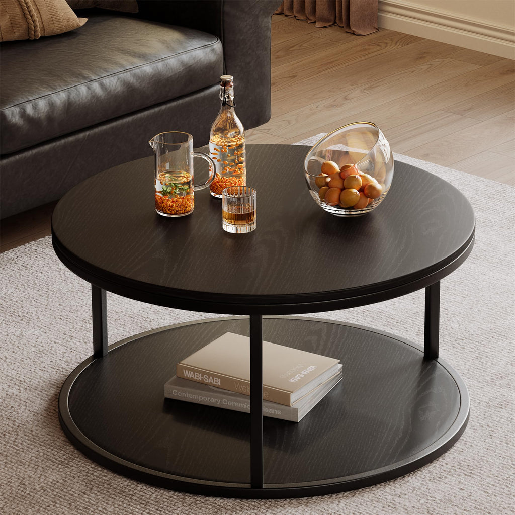 JUMMICO Square Coffee Table with Dual Storage Compartments, Modern Wood Cocktail Table for Living Room, Farmhouse Lounge & Office Reception (Gray & White)