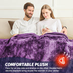 Manta Elétrica Aquecida OCTROT - Manta de Aquecimento em Sherpa de Lã para Sofá, Manta de Aquecimento de Pelo Sintético para Colo com Temporizador de 5 Posições e 10 Níveis de Aquecimento, Certificação ETL&FCC, para Adultos