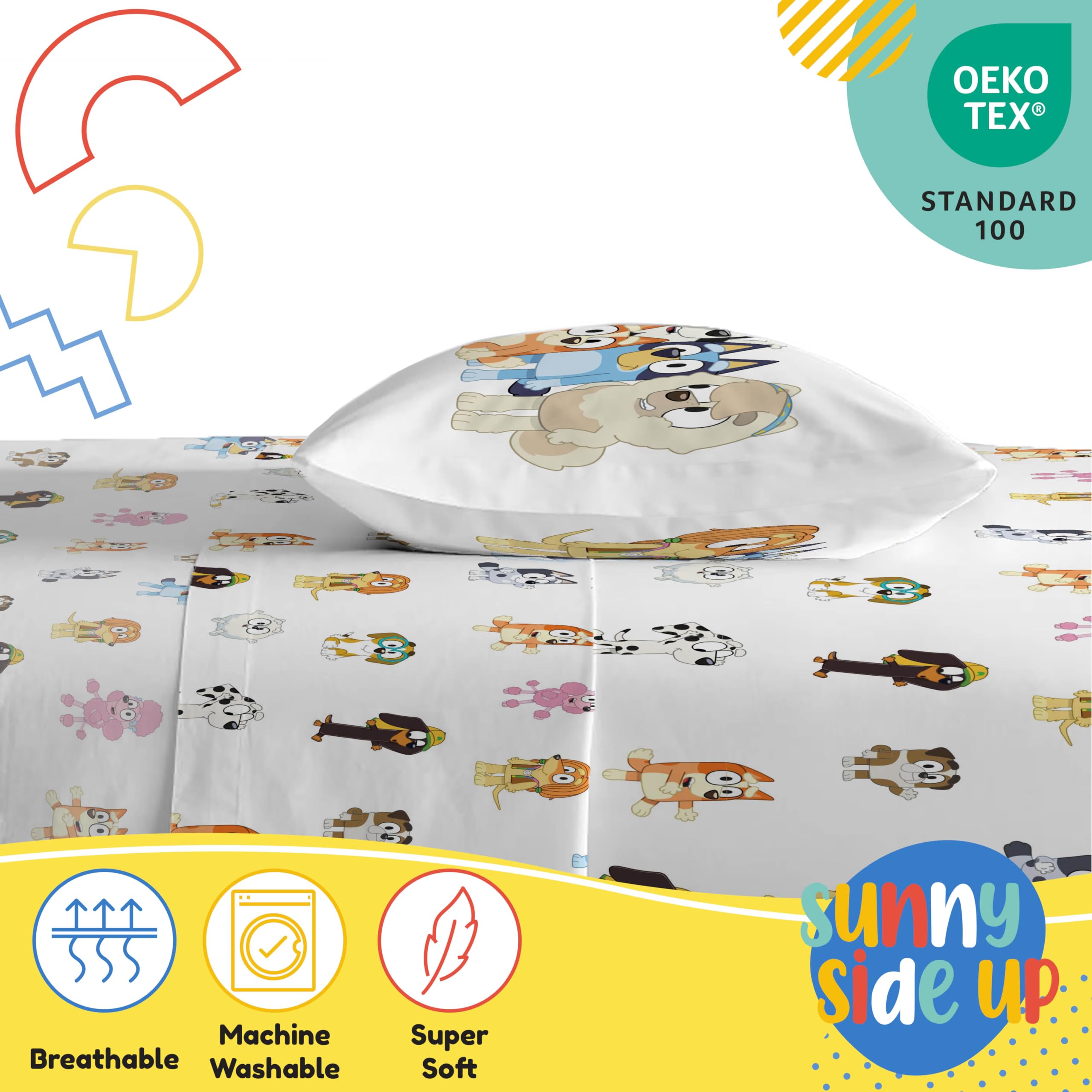 Sunny Side Up Minecraft Creeper & Animals Twin Sheet Set - 3 Piece Kids Bedding Set Includes Pillow Cover - Super Soft Microfiber Sheets