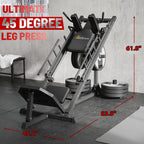 Machine de presse à jambes Mdeam, machine de squat hack avec roulement linéaire, machine de squat hack à 45 degrés pour entraînement de force du bas du corps à domicile ou en salle de sport pour quadriceps, ischio-jambiers, fessiers, mollets