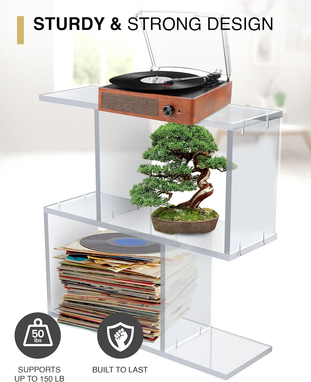 Arteriors Acrylic Coffee Table for Living Room - Clear Furniture End Table