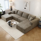 107.5" Cloud Sectional Couch with L-Shape Chaise,Modern Modular Sofa with Deep Seat, Upholstered Couches for Living Room Bedroom Apartments,No Assembly Required, (Black,Right Facing Chaise)