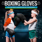 RDX Kids Boxing Gloves Sparring and Muay Thai Maya Hide Leather, Kara Patent Pending Junior Training Mitt for Kickboxing, Punching Bag, Focus Pads, MMA, Thai Pad, Double End Ball Punching Gloves