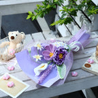 Crochet Flower Pot Forget-me-not Pink Thank You Crochet Gifts for Women Coworker Graduation & Mother's Day Gift Pink Crochet Potted Flower for Women Teacher| Handmade Knitted Potted Plant