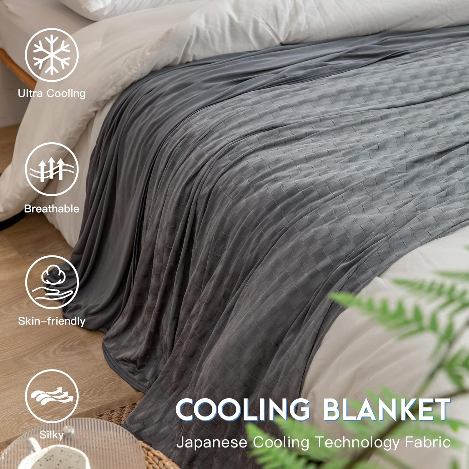 AmyHomie Cooling Blanket,90"x90"Queen Size,Summer Blankets with Double Sided Cold Effect, Arc-Chill Q-Max>0.5 Cool Fiber, Breathable Lightweight Blankets for Hot Sleepers Night Sweats