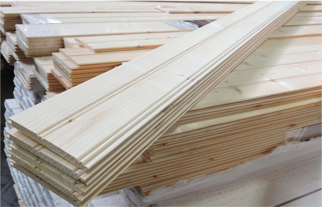 Wainscot Reversible - Solid Wood Wainscoting Tongue & Groove Planks 7 Linear Feet - DIY Wood Paneling - Natural Unfinished Pine Wood Color Planking – 24 Panels (Coverage Area of 18.7 sq.ft.)