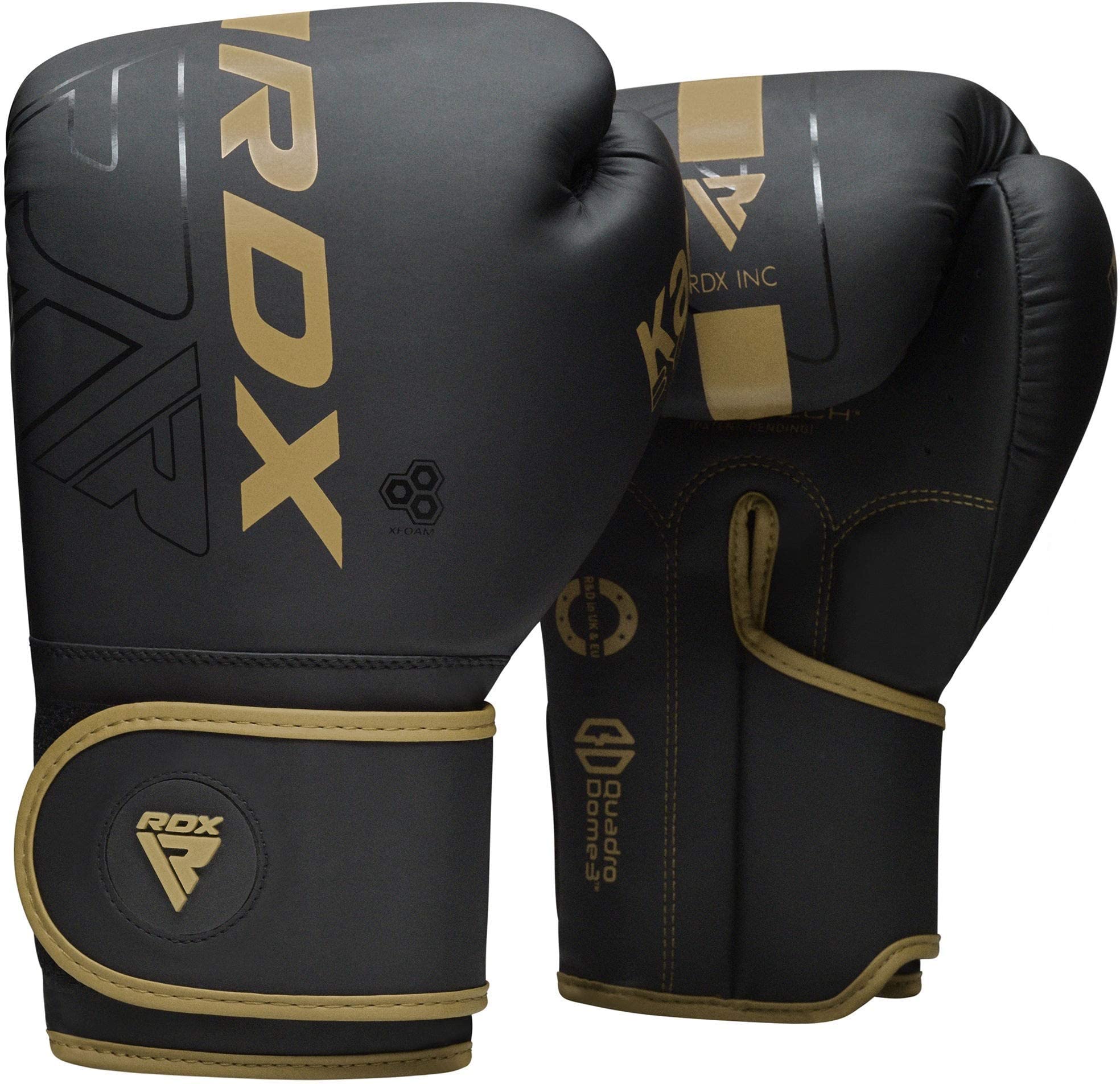 RDX Boxing Gloves, Pro Training Sparring, Maya Hide Leather, Muay Thai MMA Kickboxing, Men Women Adult, Heavy Punching Bag Focus Mitts Pads Workout, Ventilated Palm, Multi Layered, 8 10 12 14 16 18 Oz