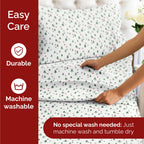 Komplet pościeli King Christmas Tree - Świąteczny wzór Xmas na lnie - Głębokie kieszenie - Dopasowany krój - 4 części - Bez zagnieceń - Wygodna i chłodząca świąteczna pościel zimowa - Łatwa w pielęgnacji - Przyjazna dzieciom