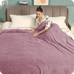 Couverture chauffante électrique DUODUO 72"x84" en polaire corail chaude avec 4 réglages de chaleur et arrêt automatique de 10 heures Protection contre la surchauffe - Gris 